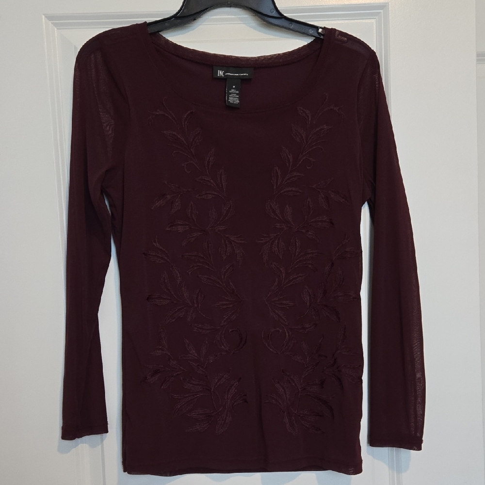 INC International Concepts Deep Burgundy Blouse